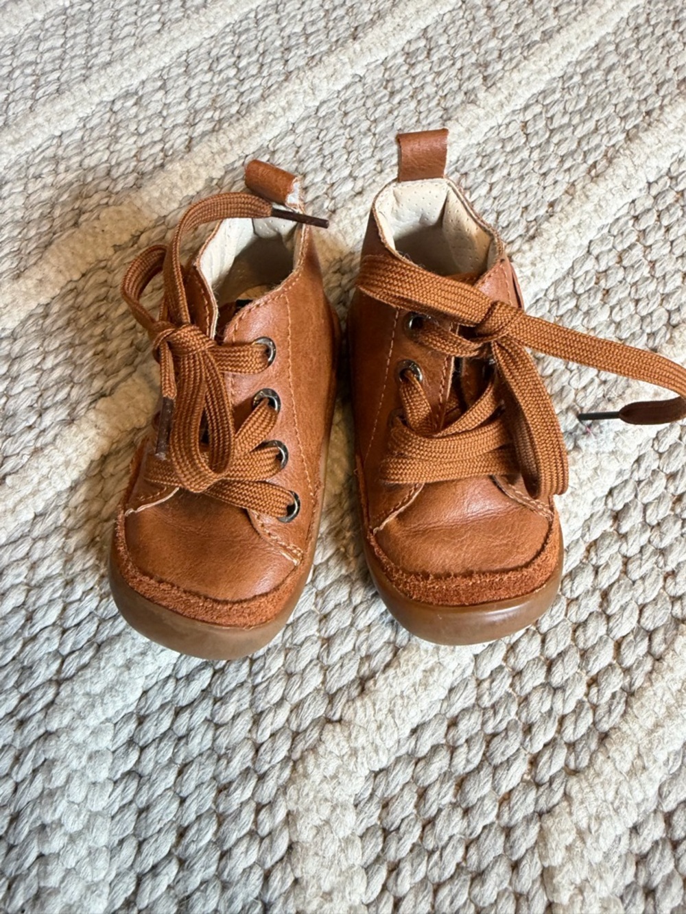 Shoesme Brown Leather Lace-Up new walker Boots - Picture 2 of 8
